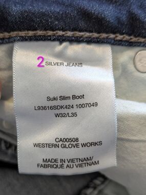 Silver Jeans Suki Slim Boot Jeans in Dark Denim 32/35